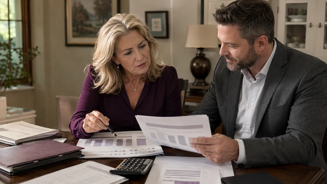 A widow and independent adviser compare an annuity contract, fee schedule, and liquidity timeline.