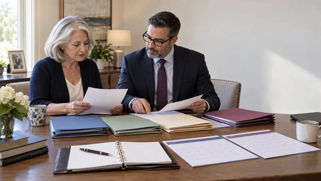 A widow and fiduciary tax professional classify unpaid compensation, retirement, and installment-income records by recipient and year