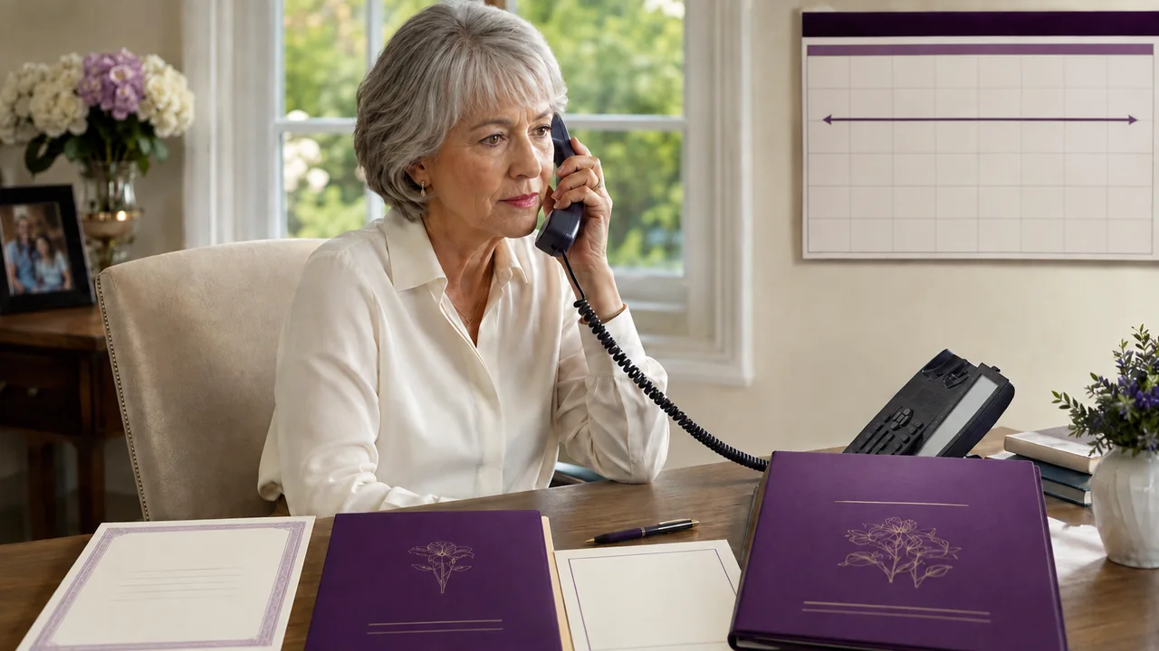 A mature widow calls Social Security while keeping the one-time payment and monthly survivor-benefit files separate.