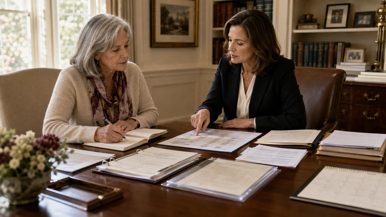 A widow and probate-litigation attorney preserve an original will and review prior wills, witnesses, communications, medical chronology, assets, and court deadlines